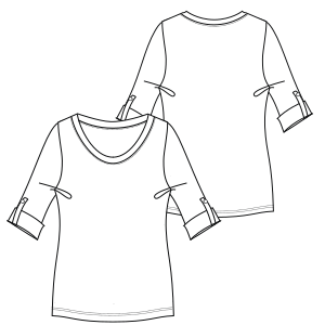 Fashion sewing patterns for T-Shirt 2812